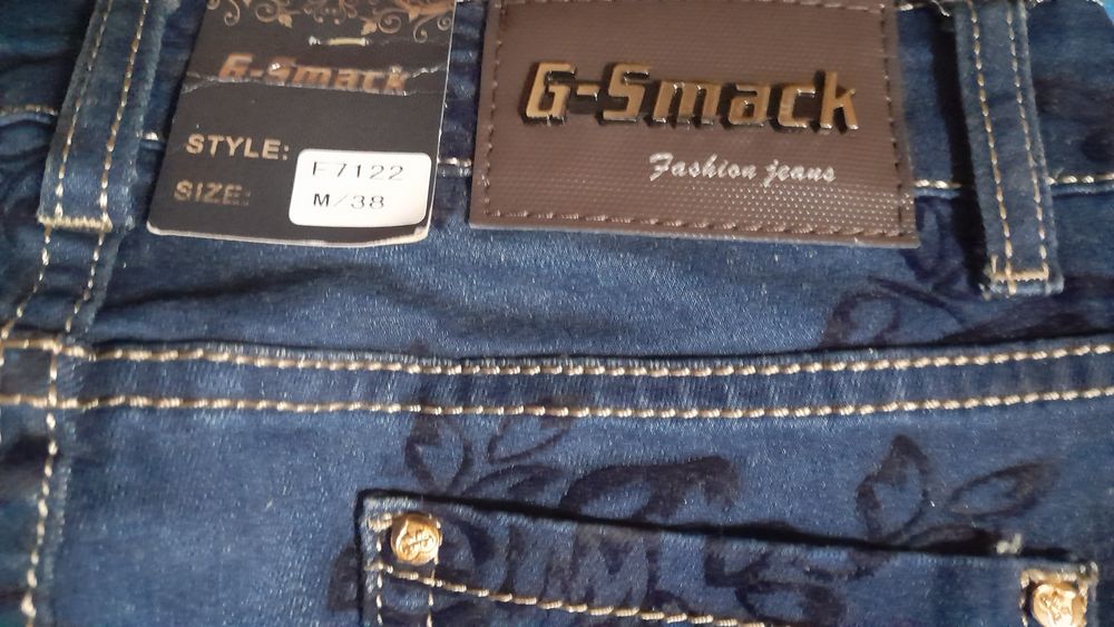 Spodnie  Jeansowe  damskie  z różami   G - SMACK * rozm. 38  * NOWE *