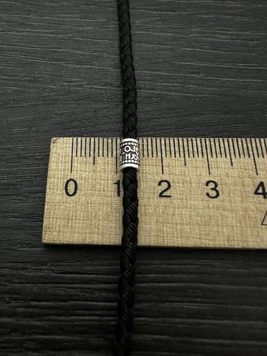 Серебряная ладанка Николай Угодник, Святой Николай и шелковый шнурок