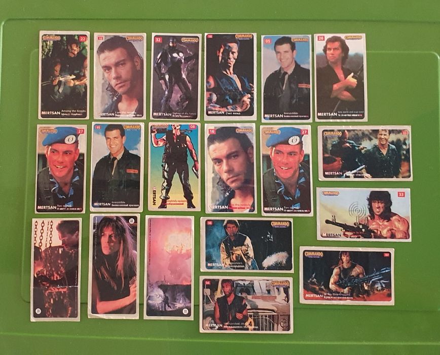 Вкладыши наклейки жвачек Commando  Terminator 90-х.