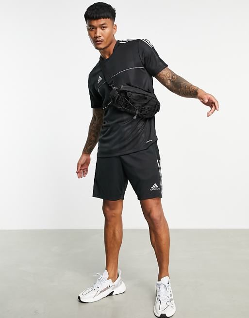 T-shirt czarny sportowy z logo adidas S
