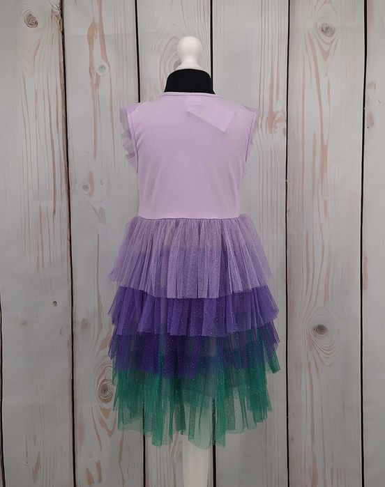 Sukienka tiulowa SYRENKA bez rękawów fioletowa