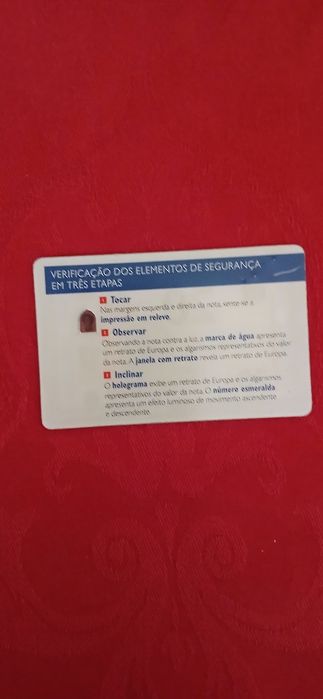 Cartão plástico  - nota de 20,00