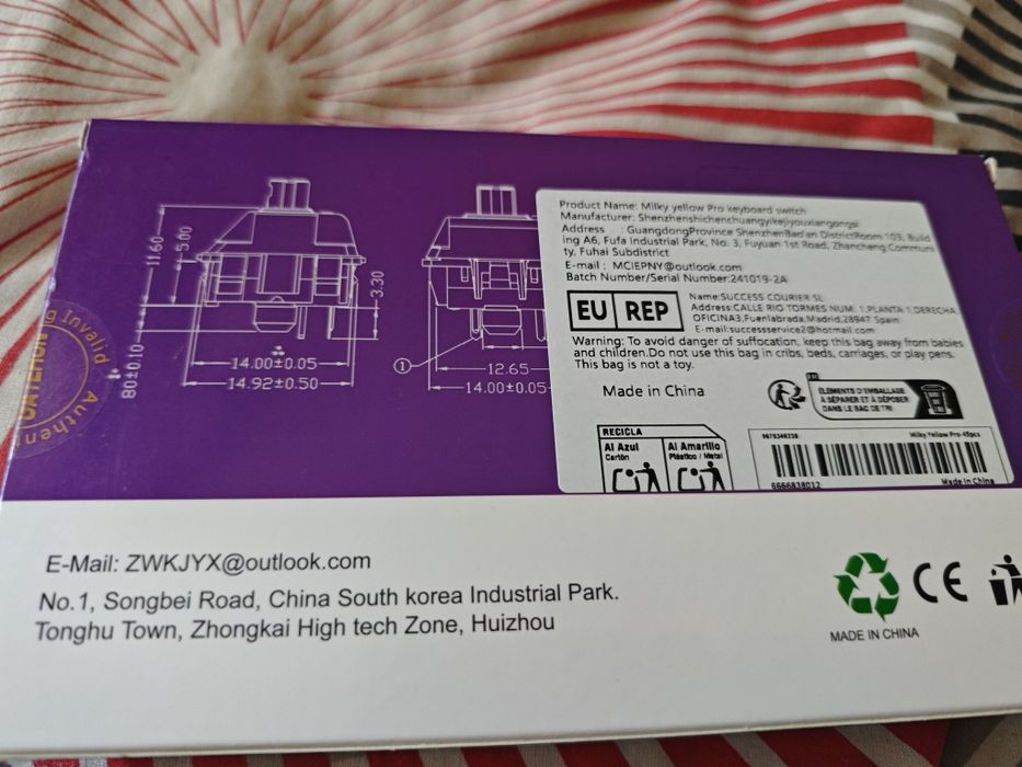 Switches Gateron Milky Yellow Pro