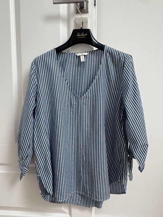 Koszula h&m paski pasy dekolt wiazane rekawy bawelna