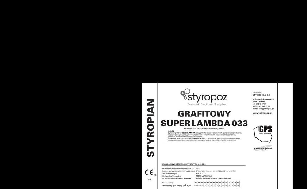 Styropian fasadowy grafitowy 033 10cm