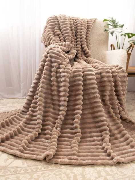 Плед шарпей 200х230 полоса 4 см покривало шарпей королівський двоспальний євроформат флісовий теплий м’який  суперсофт мікрофібра гіпоалергенний