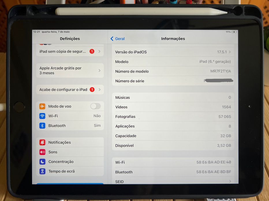 Ipad 6ª Geração Wifi + Caneta