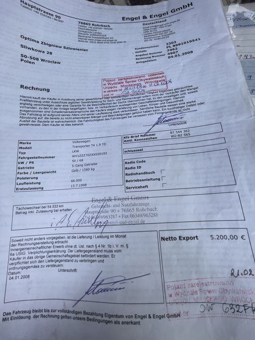 VW T4 1.9D przebieg 186 tys