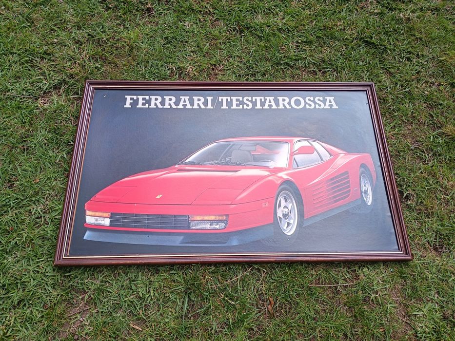 Quadro em madeira maciça com moldura Ferrari, medidas: 105/65cm