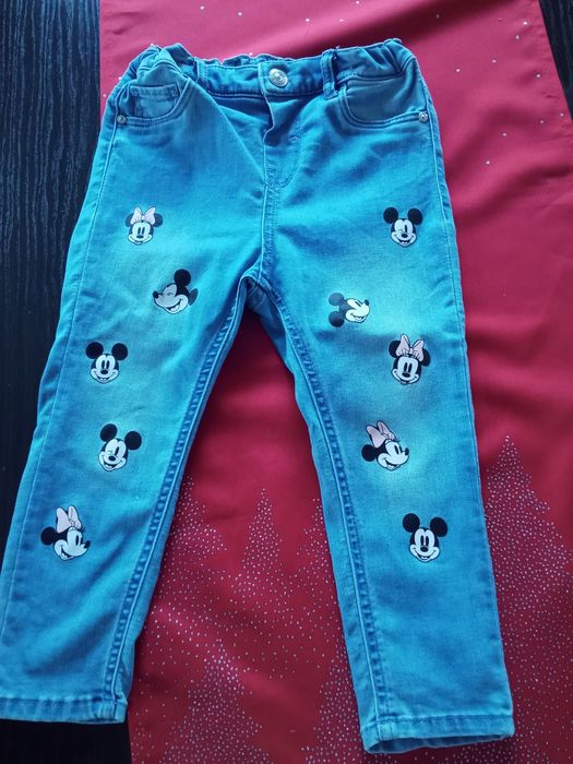 Spodnie jeansowe myszka Miki r.92 hm
