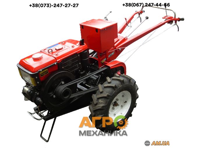 Мотоблок Forte МД-101Е LUX (10 к.с. дизель, червоний)! Фреза+стартер!