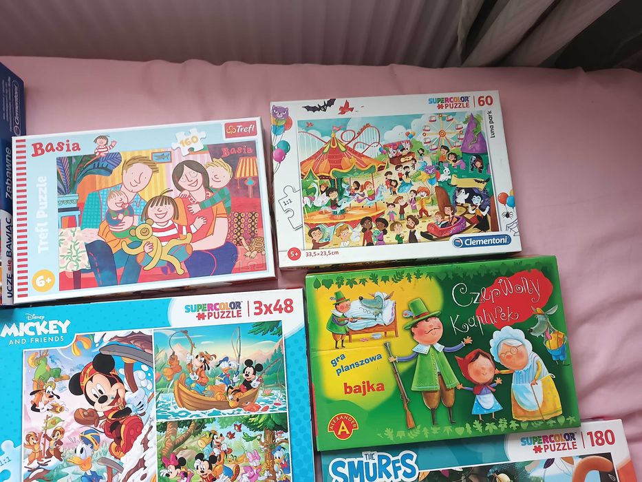 Zestaw puzzli, gier,, polecam, używane, ładne