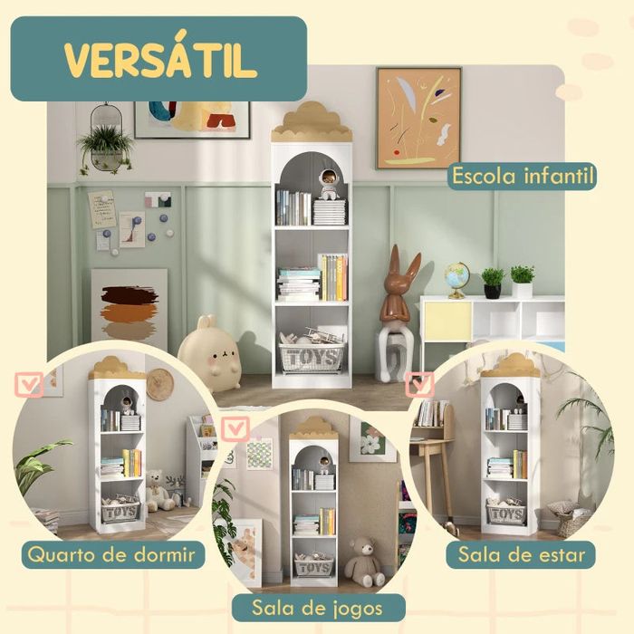 AIYAPLAY Estante para Livros Infantil de 3 Niveis Estante de Livros pa