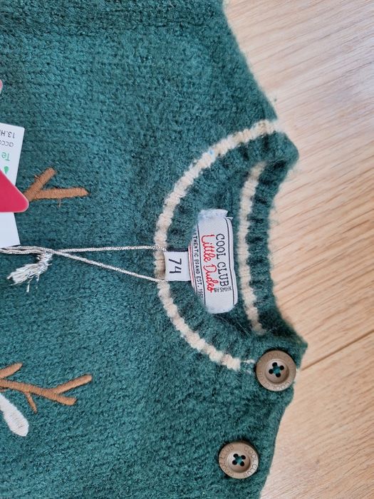 Komplet 2 swetry świąteczne zimowe r. 74 NOWE cool club