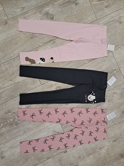 Getry/ legginsy dziewczęce - 3 pary - rozm 128