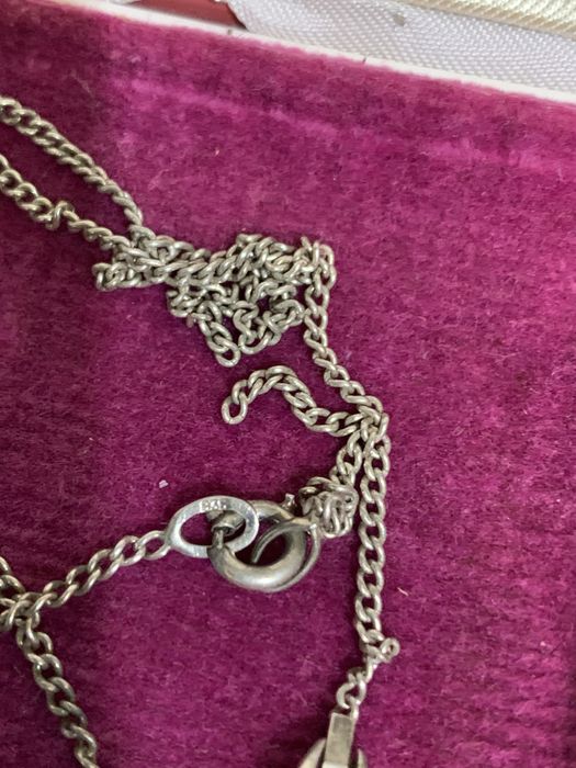 Серебряная цепь с кулоном 835 пробы