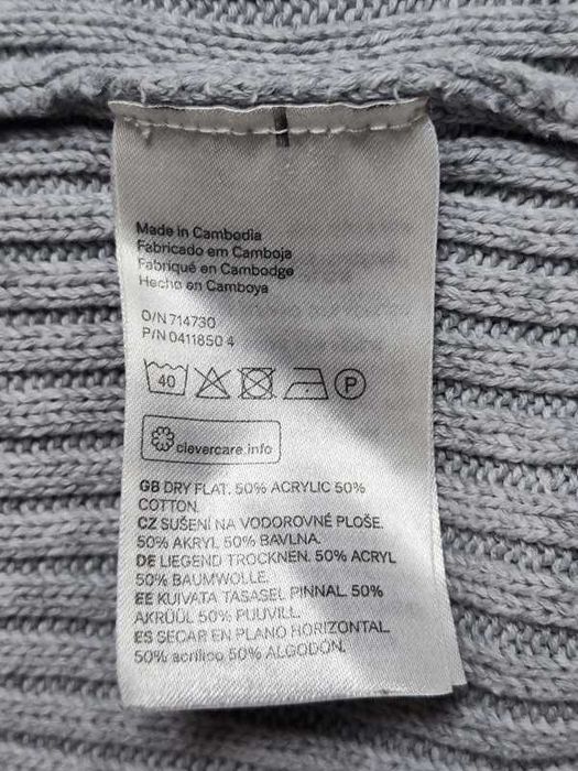 Sweter sweterek szary basic H&M odkryte ramiona 36 S