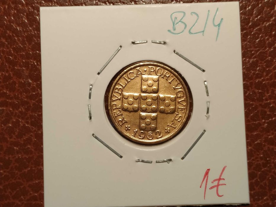 B214 moeda de XX (20) centavos de 1962 bronze - Portugal