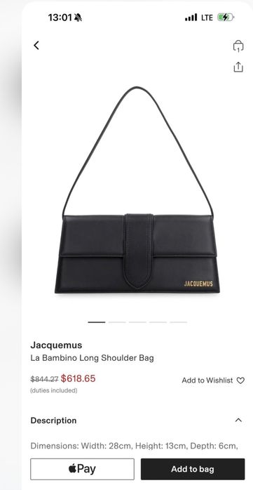 Сумка Jacquemus La Bambino Long Shoulder Bag