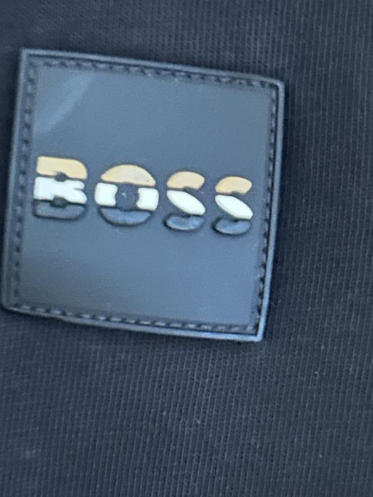 Czarny t-shirt, koszulka z krotkim rękawem BOSS