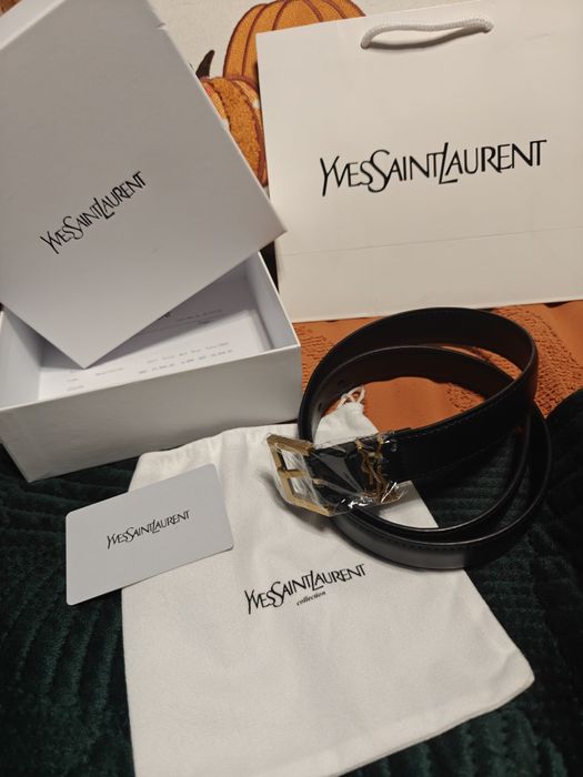 Zestaw z paskiem YSL pasek Saint Laurent czarny 100cm