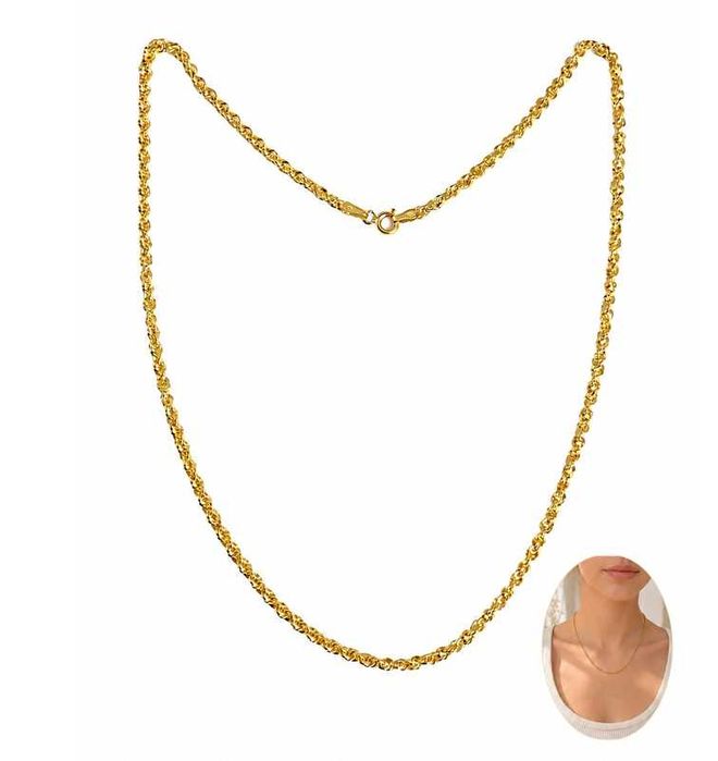 Złoty łańcuszek kord kordel diamentowany AGISGOLD złoto p.585 45 cm