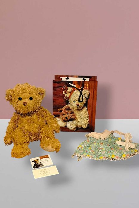 Miś Bukowski Helena maskotka handmade rękodzieło Helenka prezent Retro