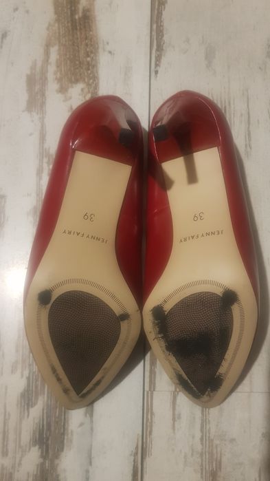 Czerwone czółenka szpilki Jenny Fairy 39