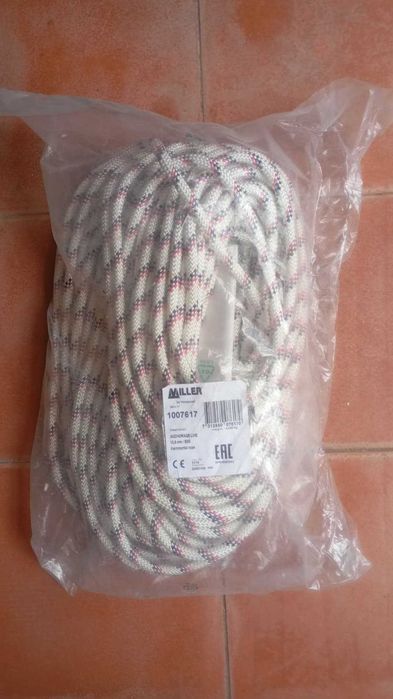 Corda Nova semi estatica Miller 50mt 11mm oferta 1 mosquetao novo
