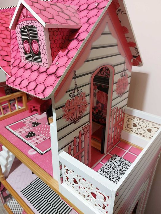 KidKraft domek dla lalek drewniany maxi wys. 121 cm + mebelki Ikea