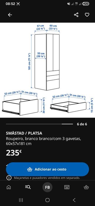 Roupeiro criança ikea branco