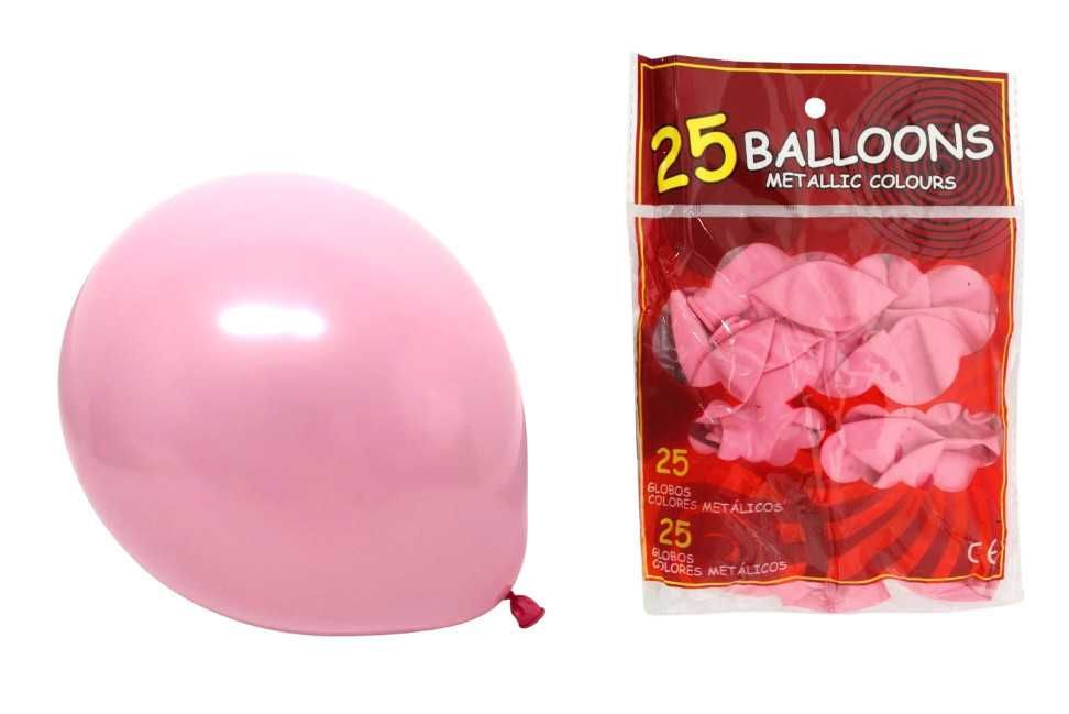 Balony lateksowe 10-calowe RÓŻOWE 25 szt ok. 25 cm