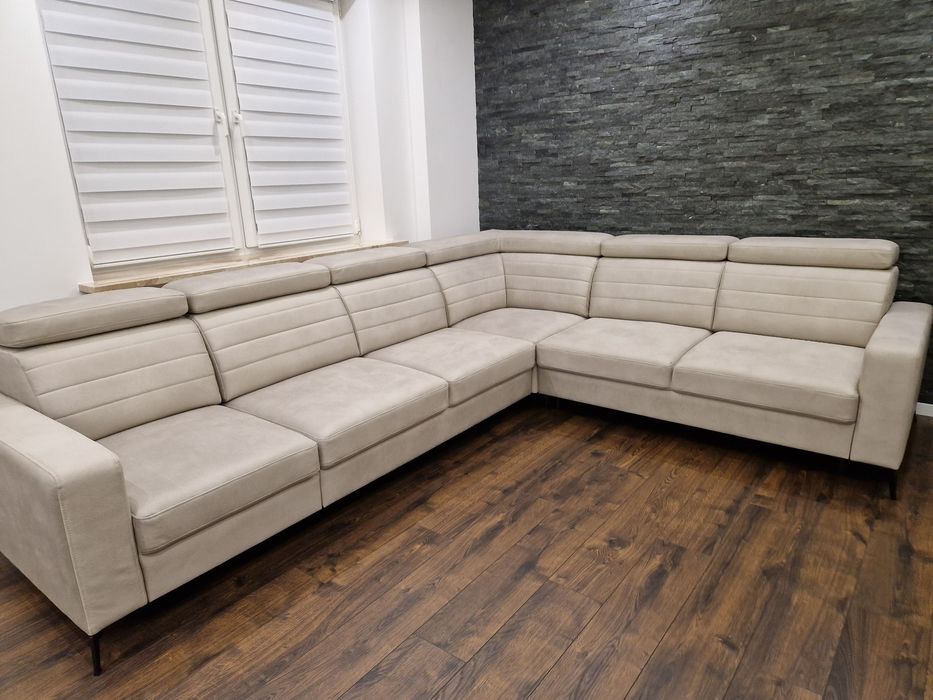 Komplet wypoczynkowy narożny amaro szary taupe