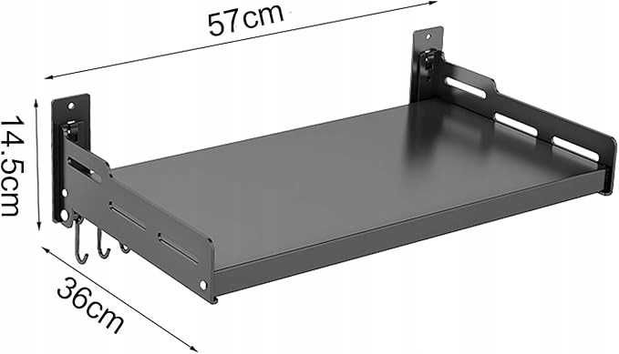 Praktyczna Półka Wisząca na kuchenkę mikrofalową z haczykami