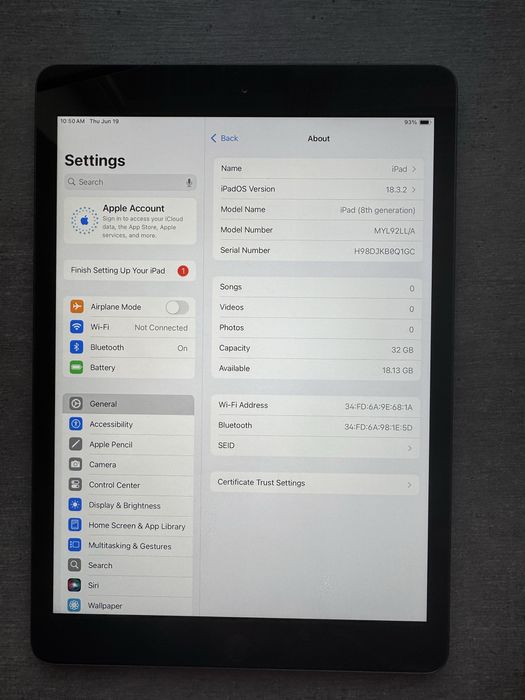 iPad 8 покоління. 32GB. Space Grey. Без обмежень. Гарантія