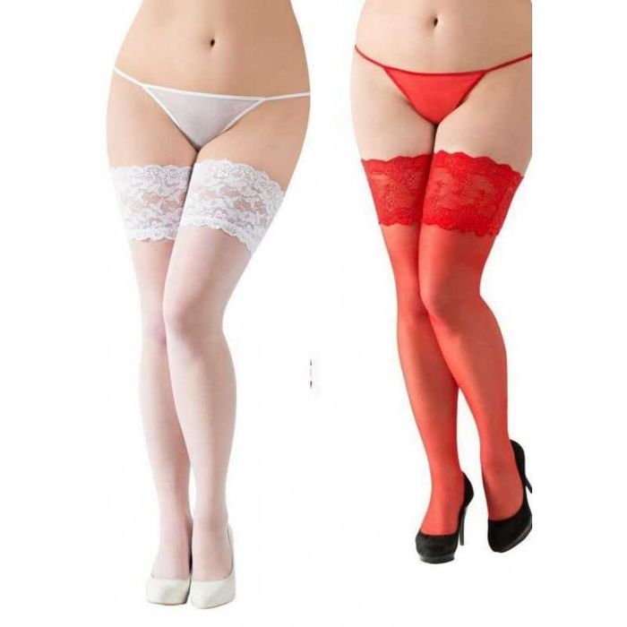 Samonośne  pończochy szeroka koronka rozmiary 2-7 również plus size