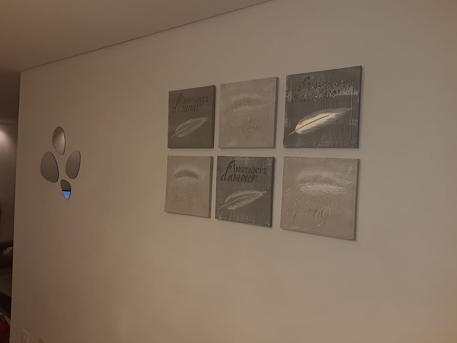 Quadros cinzentos com brilhos