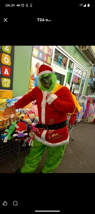 Grinch strój karnawałowy XXXL grinch grincz