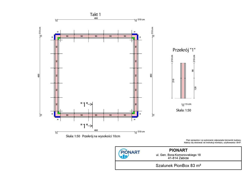 Szalunki ścienne PionBox 83 m2 (kompatybilne z Tekko) - PRODUCENT NOWE
