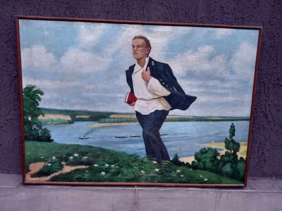 Картина велика чоловік  на березі річки Маяковський