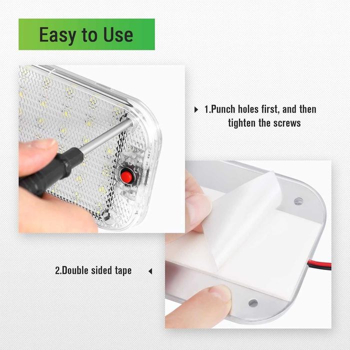 Plafond Led Ultrafino 12V com interruptor (Autocaravana/Campervan)