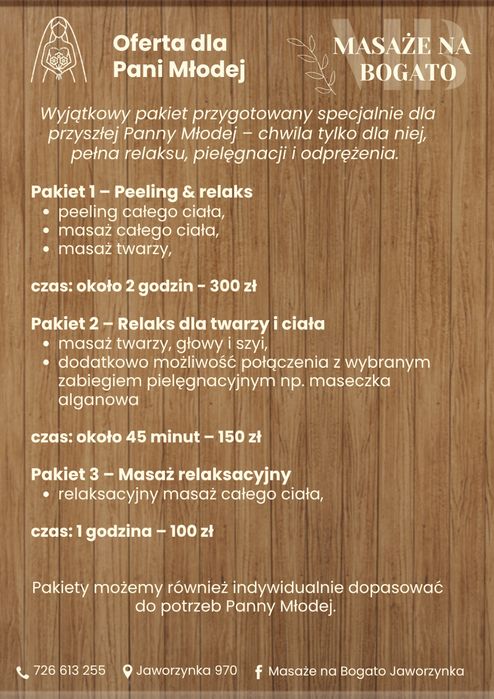 MASAZE I domowe SPA w domkach
