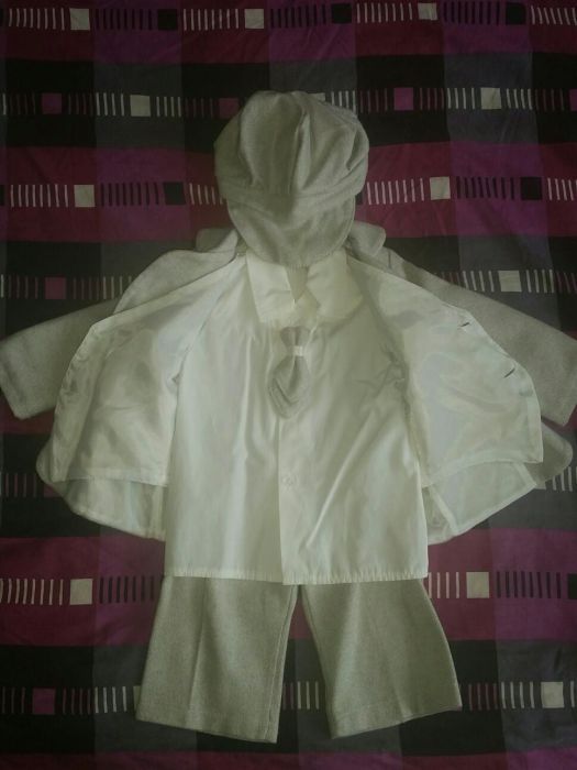 Garnitur dla chłopca do chrztu . Rozmiar 80 cm .
