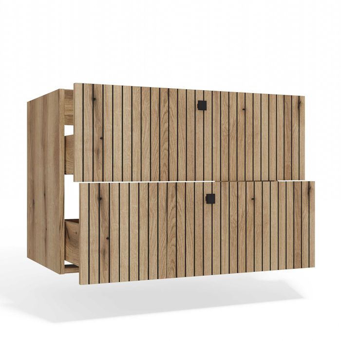 SZAFKA Pod Umywalkę TIGO 80 2S Ryflowany Front 80x57 Cm DĄB EVOKE