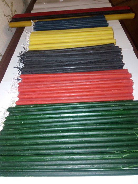 СВЕЧИ (100% воск) ЧЕРНЫЕ, красные, зеленые, синие