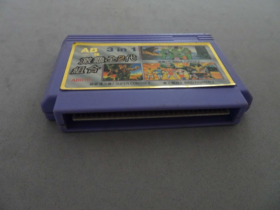 Jogo Famicom 3 in 1 Ninja Turtle 2 Super Contra 2 Bird Fighter 2