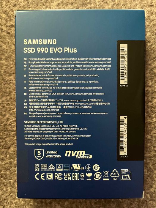 Samsung 990 EVO Plus | 1TB SSD NVMe M.2 | M.2 2280 PCIe 4.0 x4 / 5.0 x2 | Dla graczy