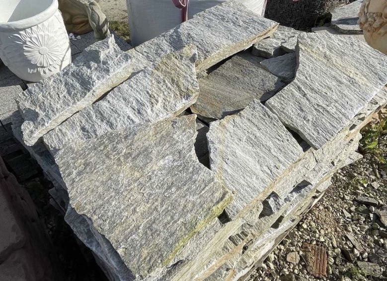 Łupek Gnejs Srebrzysty Kamień Ogród Akwarium Ścieżki Płyty
