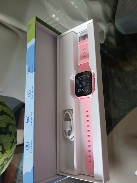 Smartwatch Infantil 4G Android com Localizador GPS e SOS (Novo) — Rosa