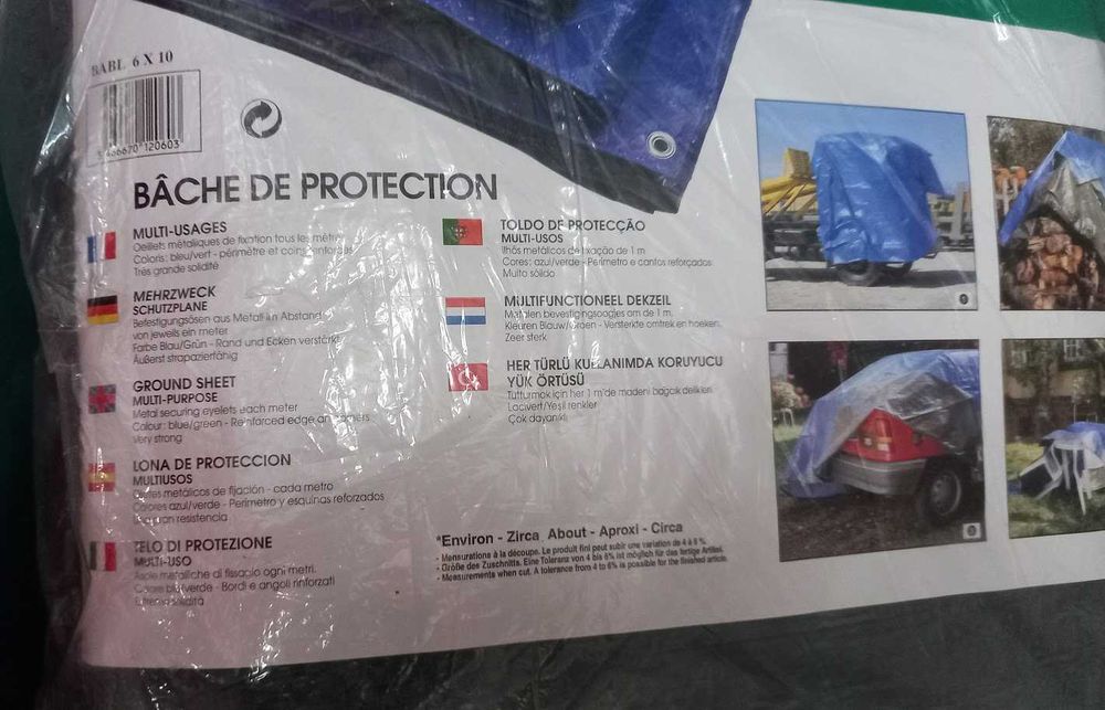 Conjunto de 3 Lonas de Proteção Multiusos 6x10m (60m² cada) – Novas